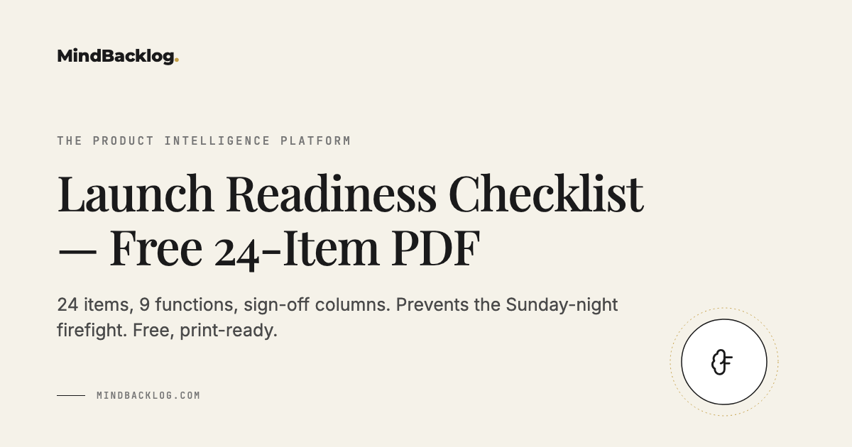 Launch Readiness Checklist — Free 24-Item PDF | MindBacklog