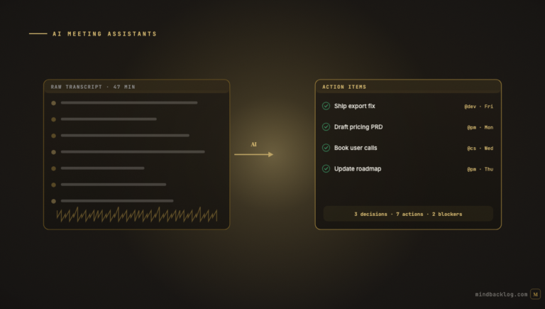 AI Meeting Assistants for Product Teams: Beyond Transcription to Action Items