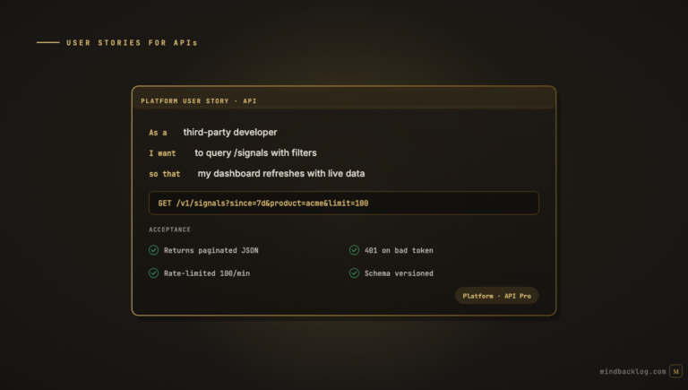 Writing User Stories for API and Platform Products